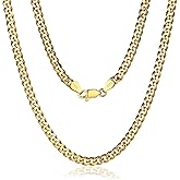 Porment Cuban Link Chain for Men and Women 18k Gold Plated 925 Sterling Silver Chain Hypoallergenic Fade-Resistant，16 18 20 22 24 Inch 4mm Diamond Cut Mens Silver Chain Durable Waterproof Smooth Gift Ready Jewelry