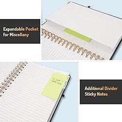 Forvencer Lined Spiral Journal Notebook with 300