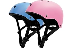 OMXDG Kids Bike Helmet 2 Pack, Adjustable Toddler Helmet for Age 3-14 Boys Girls, Multi-Sport Helmet for Skateboard Roller Skateing Bicycle Scooter Blance Bike