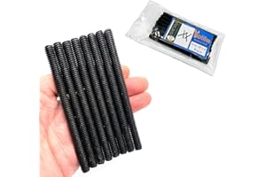 YOLIKO 8pcs Black Zinc Fully All Threaded Rod Carbon Steel Long Thread Screw 5/16x4 for Furniture Garden Railing Mounting Assembly Fastening Steel Frame Connection Full Thread Rod for Furniture