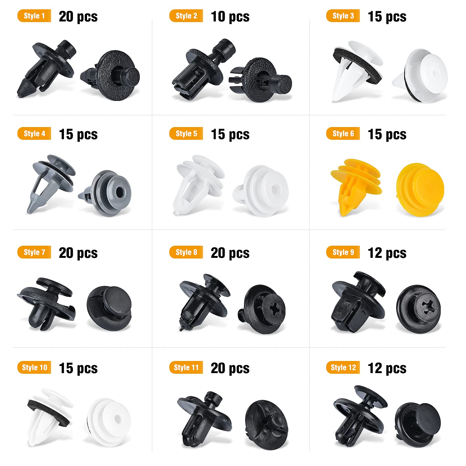 GOOACC 189PCS Bumper Retainer Clips Car Plastic Rivets Fasteners Push Retainer Kit Most Popular Sizes Auto Push Pin Rivets Set -Door Trim Panel Fender Clips for Lexus