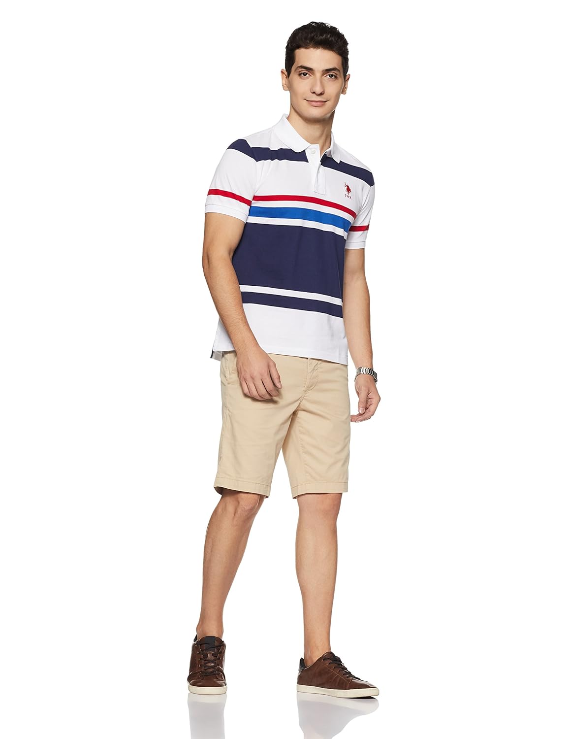 us polo association men's striped regular fit polo