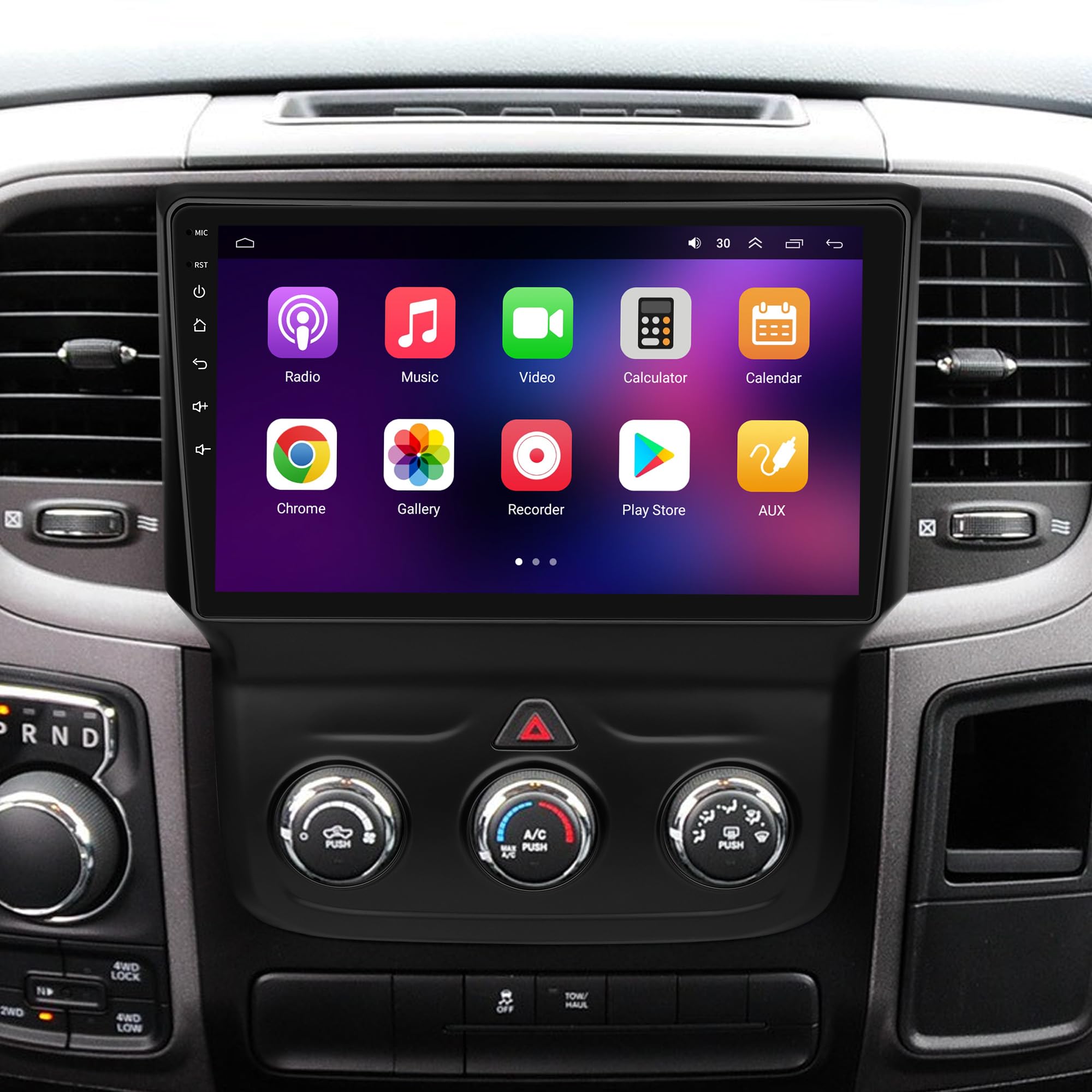 Photo 1 of [4+64G] Car Stereo with Wireless Apple Carplay & Android Auto for Dodge RAM 1500 2500 3500 2013-2018(Only fit Manual AC) 9" Touchscreen Radio Upgrade w/AHD Camera,GPS Navigation,SWC,WiFi,FM,Bluetooth