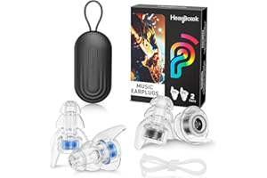 Hearprotek 2 Pairs High Fidelity Concert Ear Plugs, Silicone Reusable Noise Reduction Musicians Earplugs,Hearing Protection f