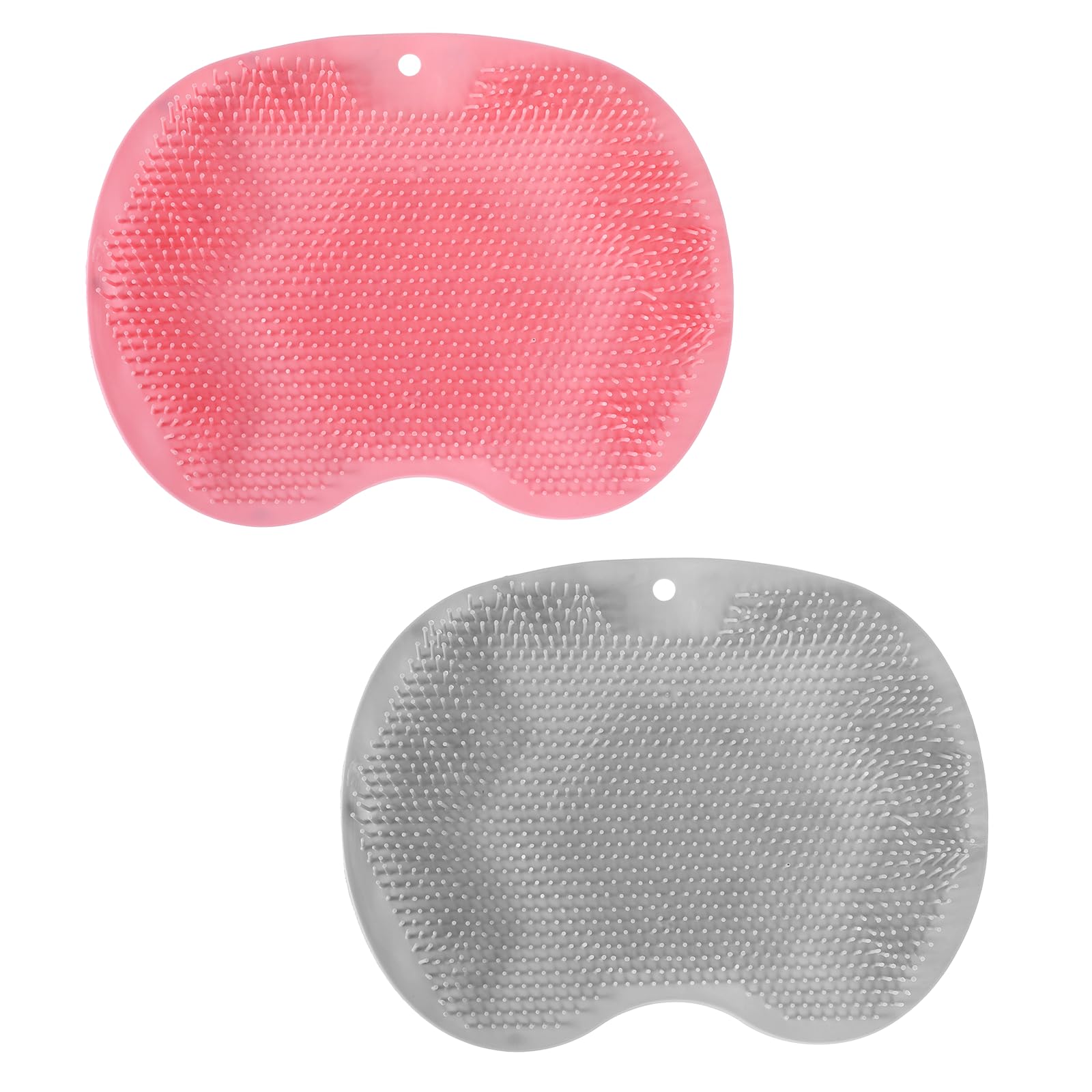 2Pcs Shower Foot Scrubber Mat Back Washer Back Exfoliating Bath Wash Pad Wall Mounted Slip Suction Cups Foot Scrubber Massage Cushion Brush for Men and Women Eliminate Calluses Dead Skin Foot Cleaner