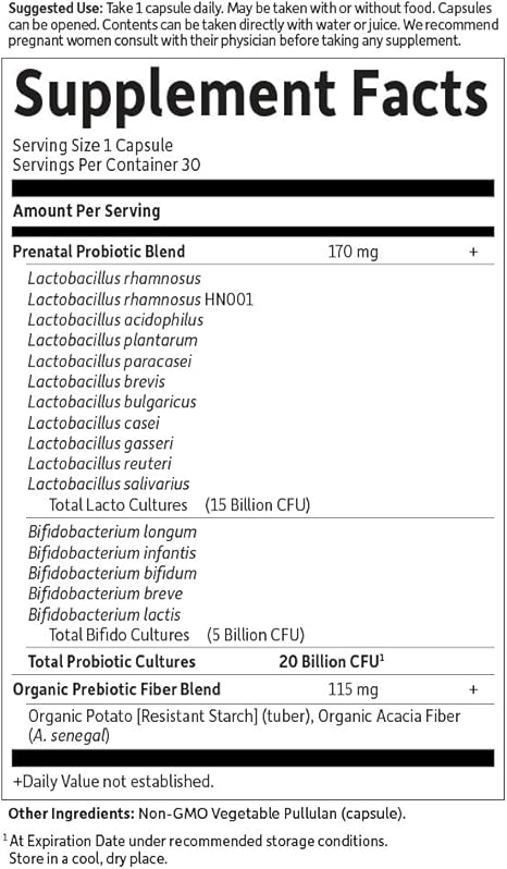 Once Daily Prenatal Probiotics 30 Vegetarian Capsules Amazon Co Uk Health Personal Care