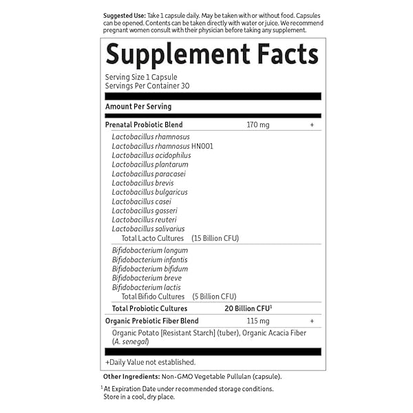 GARDEN OF LIFE – DR. FORMULATED PROBIOTICS ONCE DAILY PRENATAL – ACIDOPHILUS AND BIFIDOBACTERIA PROBIOTIC SUPPORT FOR MOM AND BABY – GLUTEN, DAIRY, AND SOY-FREE – 30 VEGETARIAN CAPSULES