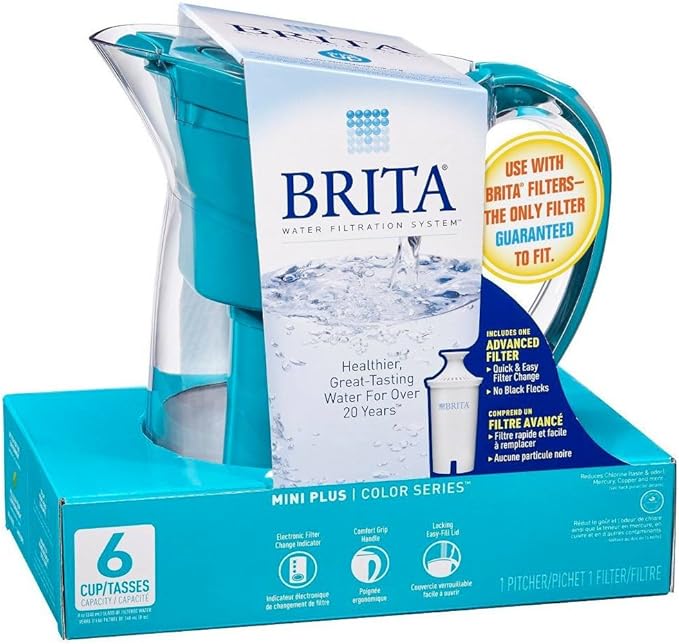 Brita Mini Plus Water Filtration Pitcher 6 cup Turquoise