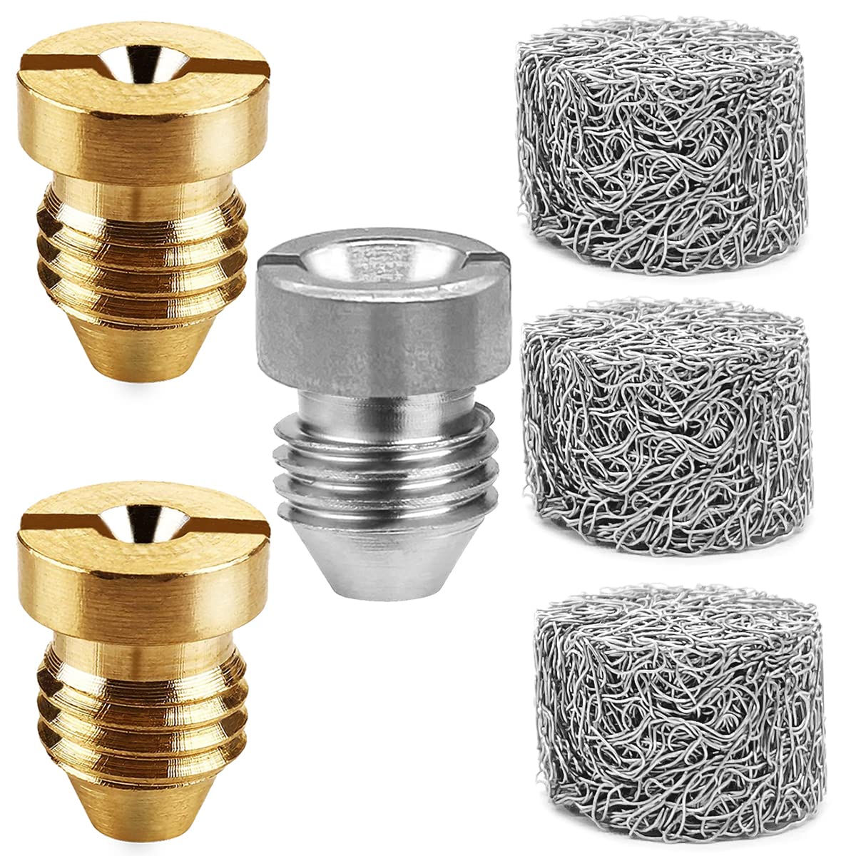 3 Pack 1.1 mm Foam Cannon Orifice Nozzle Tips + 3 Pcs Foam Maker, 3000 PSI, Universal Thread Nozzle and Mesh Filter Thicker Foam for Snow Foam Lance Pressure Washer, 2 Colors