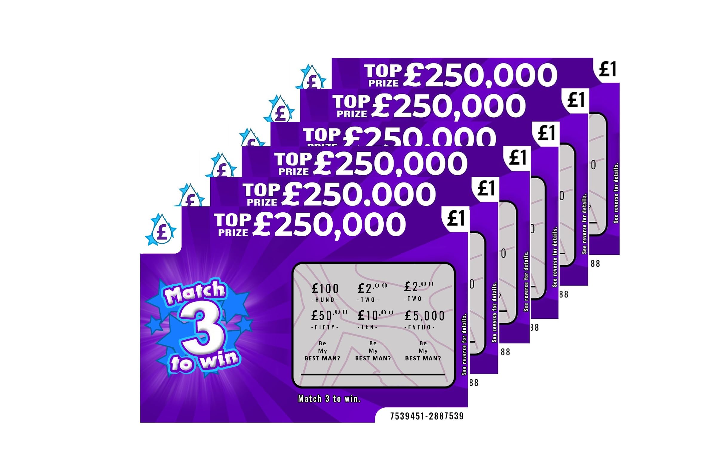 6 Pack Scratch Card Be My Best Man, Groomsman, Bridesmaid, Maid Matron of Honour, Marry Me? Novelty Fake Lottery Gift (Best Man)