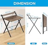GreenForest Foldable Desk No Assembly Required Small Desk with Monitor Shelf view 3