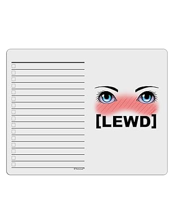 Tooloud Blushing Anime Eyes Lewd To Do Shopping List Dry Erase Board