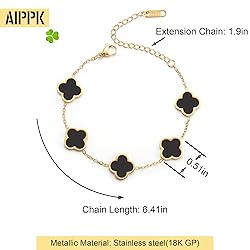 AIPPK 18K Gold Plated Clover Lucky Bracelet