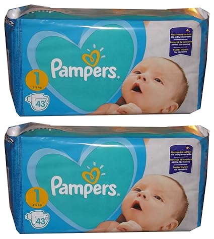 86 (2x43) Pampers Windeln New Baby DRY Gr. 1, 2-5 KG (Gewicht: 2-5KG) NEWBORN