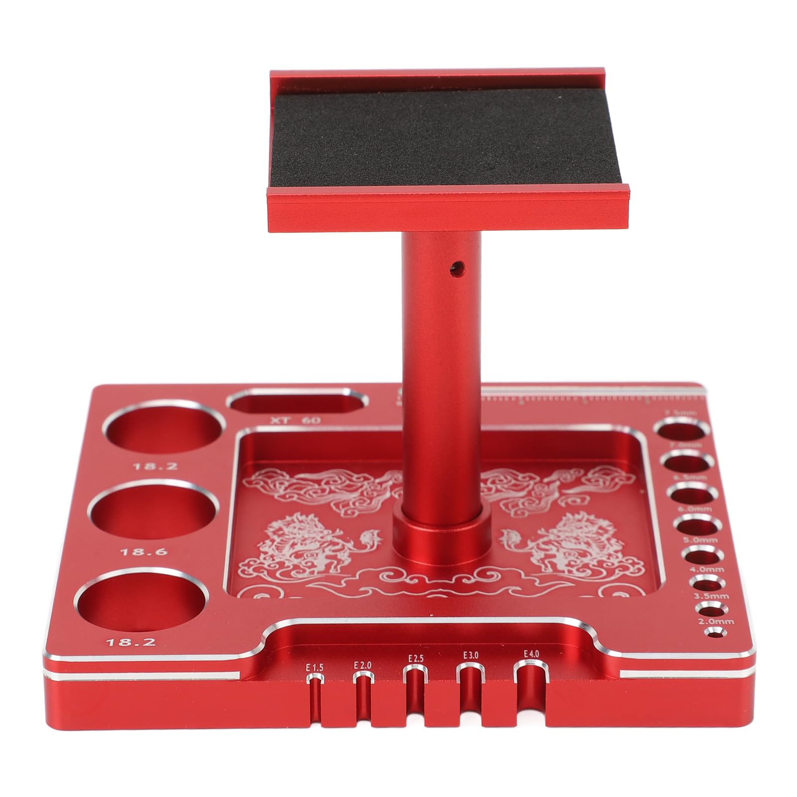 RC Car Stand, RC Car Stand Work Station Multifunction Easy To Install 360 Degree Rotation with Graduated Chassis for Maintenance (Red)