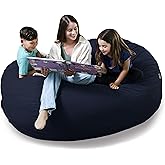 Big Joe Fuf 8Ft Giant Foam Bean Bag Chair, Oversized Couch with Removable Cover for Kids, Teens, Adults, Cobalt Lenox, Durable Woven Polyester, 8 foot