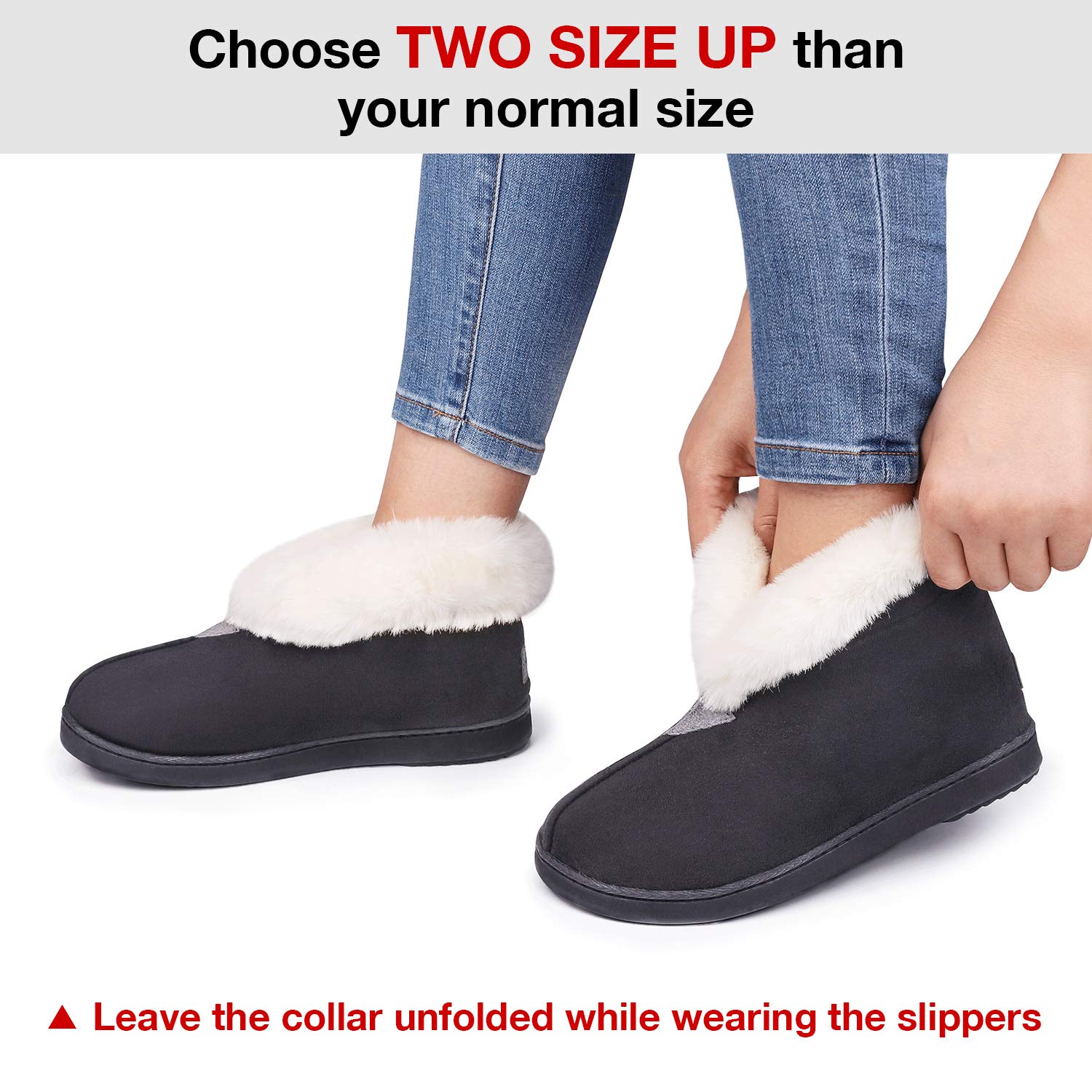 MERRIMAC Womens Comfort Suede Memory Foam Bootie Slippers MERRIMAC Womens Comfort Suede Memory Foam Bootie Slippers