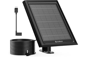 CALLSUN Solar Panel for Security Camera,Solar Charger for Ring Stick Up Cam Battery/Pro&Ring Spotlight Cam Battery/Plus/Pro, IP68 Waterproof 180° Adjustable Bracket 13FT Cable Black