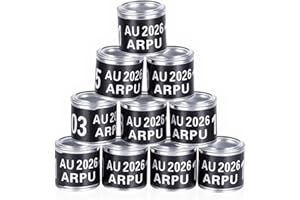 FULAIERGD 100Pcs Aluminium Pigeon Leg Rings Dove Leg Rings Identify Pigeon Bands with 2026 ARPU Training Identify Birds Foot Ring (Black)