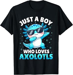 Just A Boy Who Loves Axolotls Kids Boys Cute Dabbing Axolotl T-Shirt