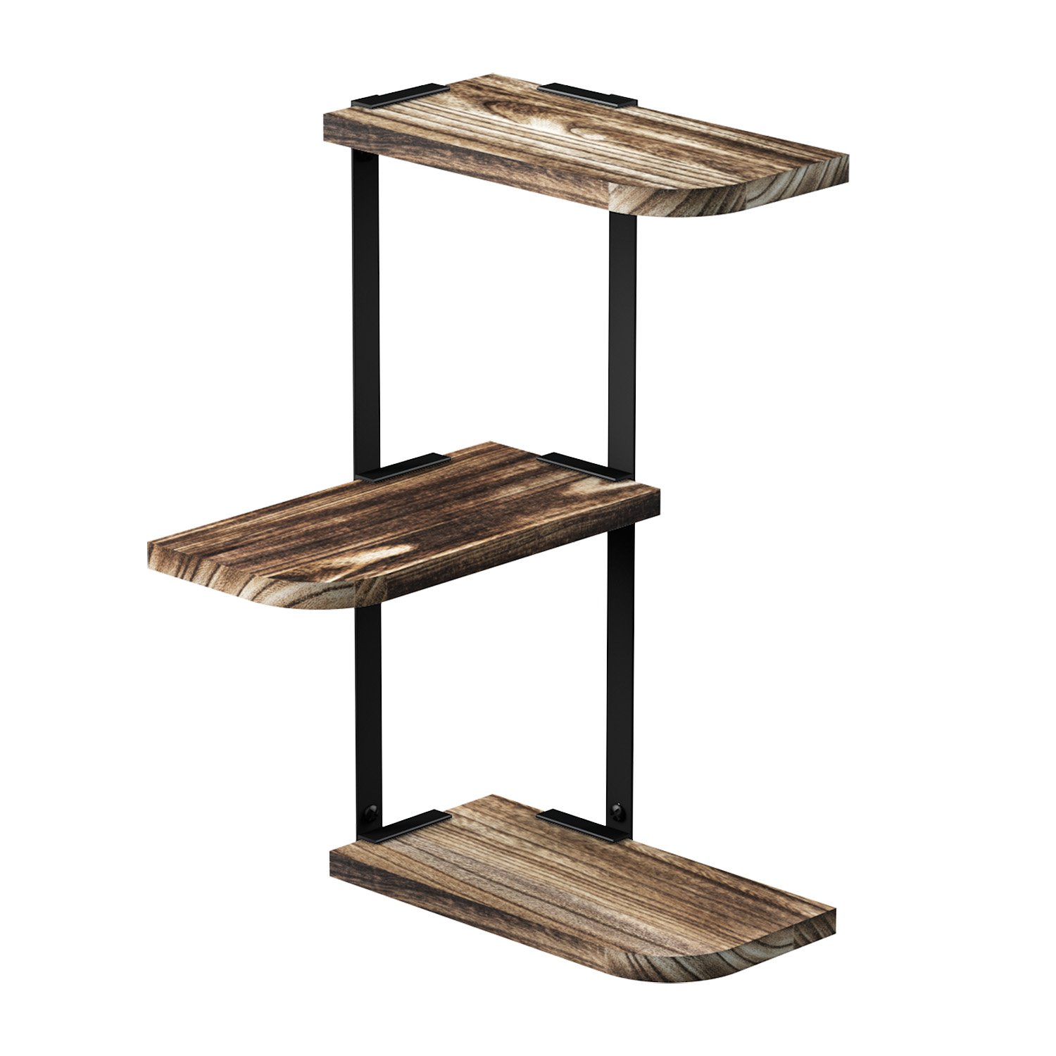 Floating Shelves Corner Shelf Wall Mount of 3 Tier, Rustic Wood