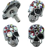 Meibaolin Skull License Plate Bolts Diamond Motorcycle Plate Screws Gray | Stainless Steel 4 Pcs Diamond License Plate Frames Kit Fasteners Funny Cool Cars Truck Modified Accessories Decorative