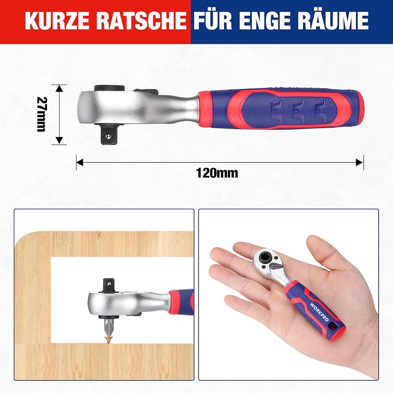34-teiliger 1/4" Steckschlüsselsatz, Ratschensatz