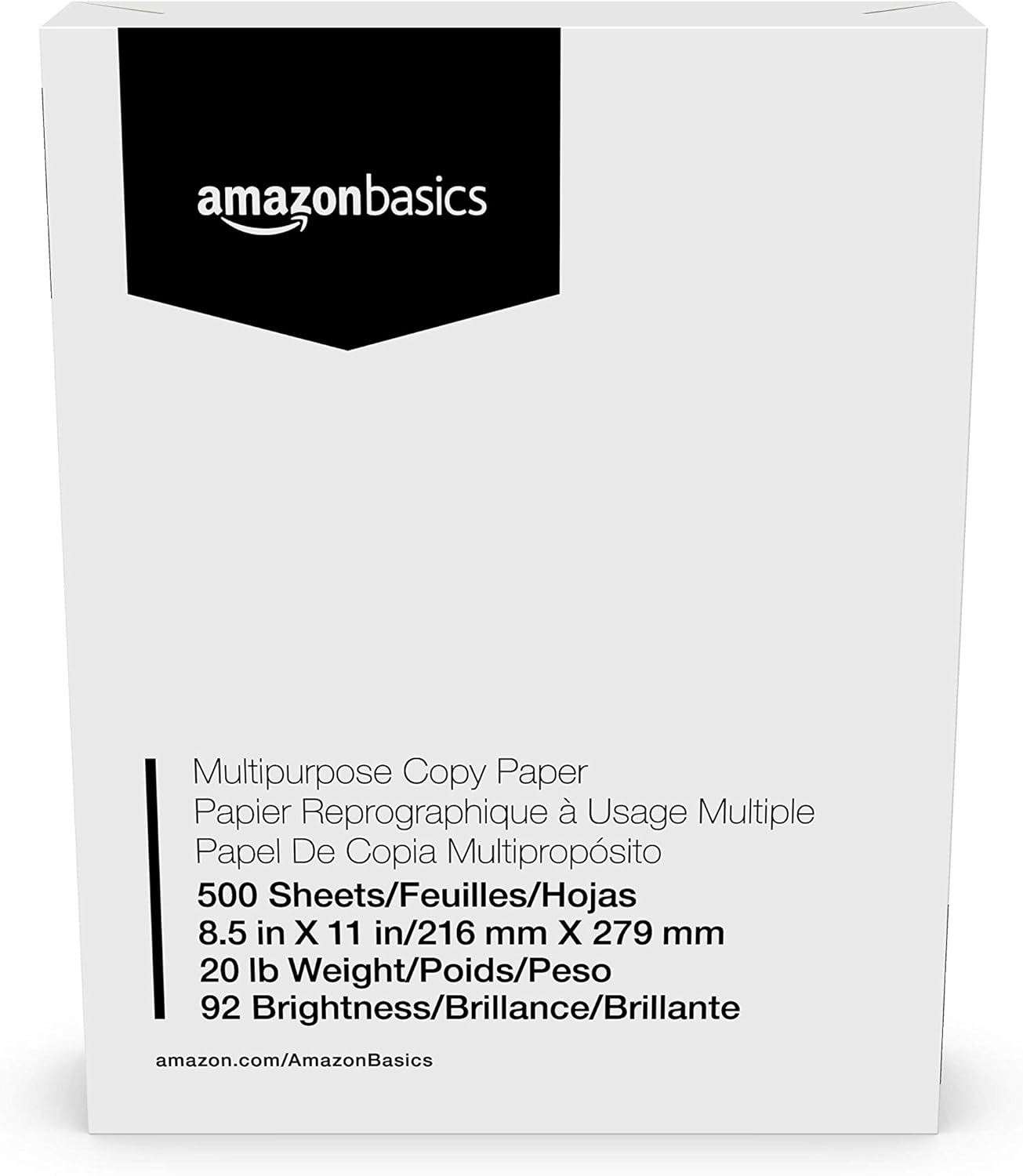  Basics Multipurpose Copy Printer Paper - White, 8.5 x 11 Inches, 3 Ream Case (1, 500 Sheets) & Basics Binder Paper Clip, Medium, 12 Clips per Box, 2-Pack : Office Products