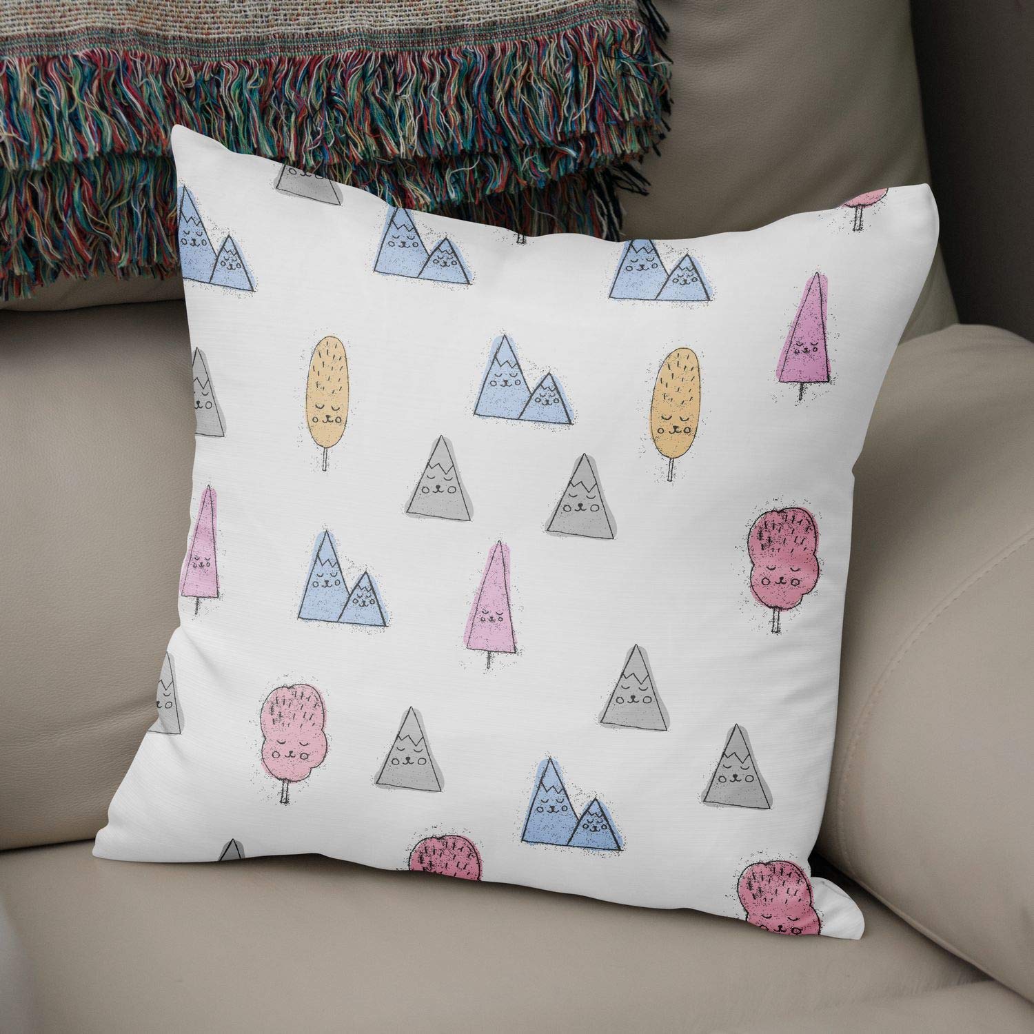 Bonamaison Decorative Cushion Cover Random Pattern, Throw Pillow Covers, Home Decorative Pillowcases for Livingroom, Sofa, Bedroom, Size:50x50 Cm - Designed and Manufactured in Turkey