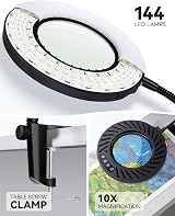 ARTDOT 10x Magnifying Glass with 5 Light Modes and Stand for Diamond Painting view 3