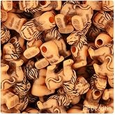 BeadTin Orange Antique 22mm Lion Plastic Pony Beads (24pcs)