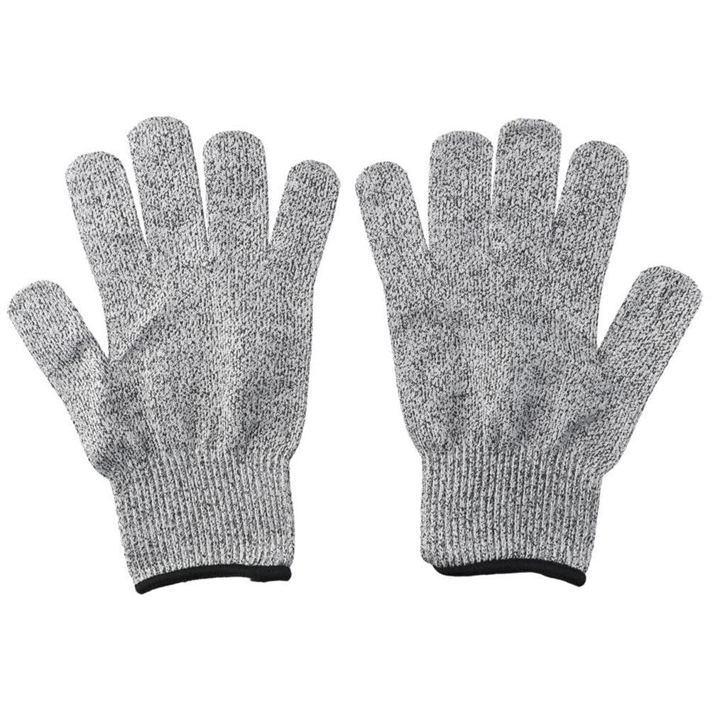 Upluckey 2 Pairs of Grade 5 Cut-Resistant Gloves, M and L Codes Hppe Grey Suitable for Boiler Kitchen Woodworking Garden