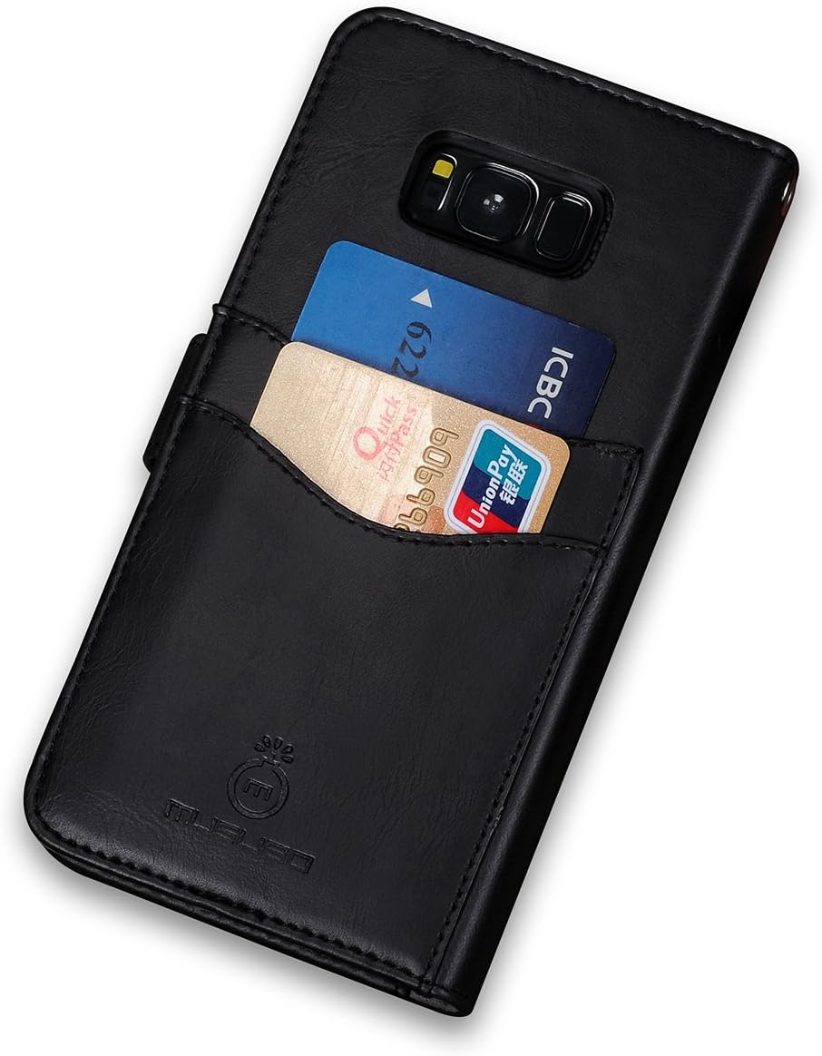AIOMAO for Samsung Galaxy S7 Edge Wallet Case, PU Leather Wallet Cover Magnetic Detachable Flip Cases with Credit Card Slots Removable Back Cover Fit Magnetic Car Holder Samsung S7 Edge (Black)