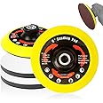 4 PCS 5 Inch Hook and Loop Backing Pad, Angle Grinder Sanding Pad Attachments with 5/8-11 Threads, Sanding Disc Backing Plate for Angle Grinder, Polishing Buffing Pads with Foam Interface Accessories