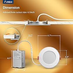 Amico 24 Pack 4 Inch 5CCT LED Recessed Ceiling