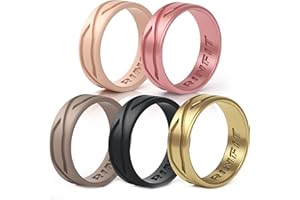 Rinfit Silicone Rings for Women and Men - Silicone Wedding Bands Sets for Him and Her - 4Love Collection Rubber Wedding Rings - Patented Design