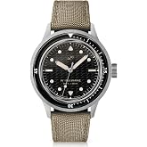 About Vintage 1956 Marine Watch for Men, 41mm Wide 12.55mm Thick Mens Watch - 316L Stainless Steel Analog Quartz 20 ATM Waterproof Men Watches - Round Sapphire Crystal Dial Men Watch