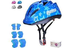 AYEKU Adjustable Helmet for Ages 5-16 Kids Toddler Boys Girls Youth,Protective Gear with Elbow Knee Wrist Pads for Multi-Sports Skateboarding Bike Riding Scooter Inline skatings Longboard Roller Skate
