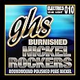 GHS Strings BNR-L Burnished Nickel Rockers, Polished Pure Nickel Electric Guitar Strings, Light (10-46)