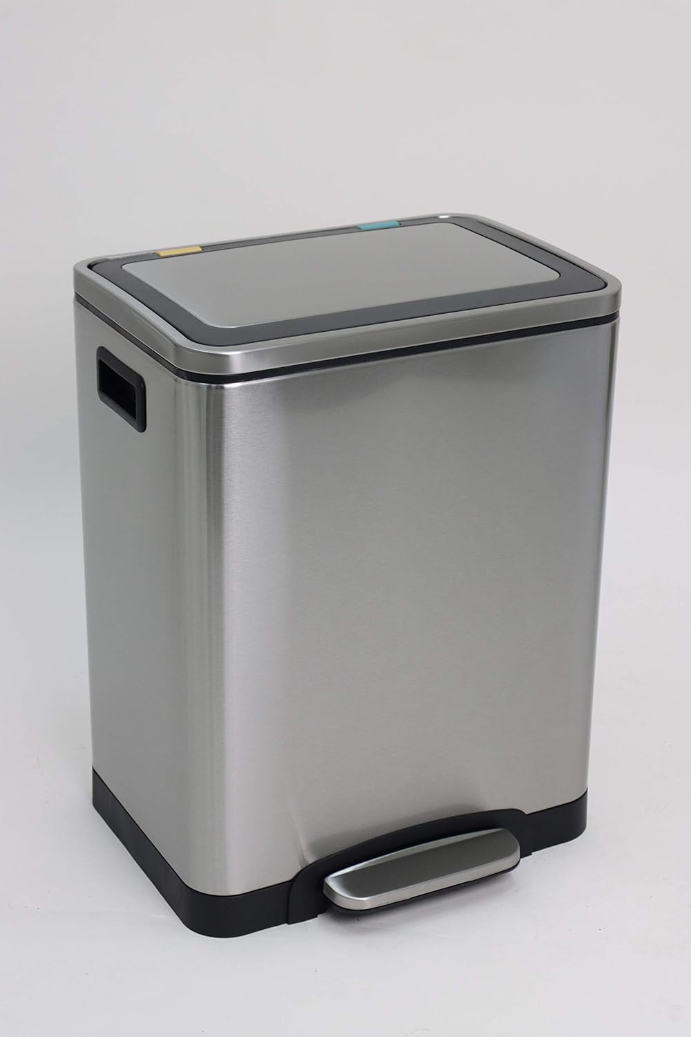 Amazon Com Totti 8 Gallon Dual Compartment Stainless Steel Matte Finish Rectangular Recycle Trash Bin Appliances