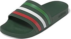 adidas Unisex Adilette Aqua Slides, team dark green/ftwr white/bright red, 37 EU