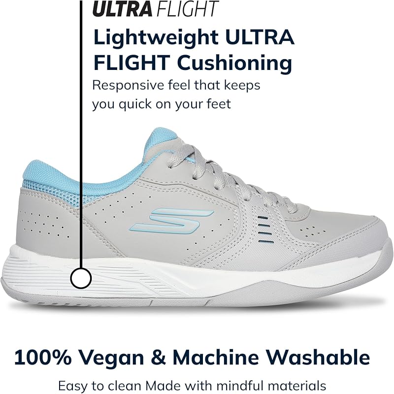 Damen Viper Court Smash-Athletic Indoor Outdoor Pickleball Schuhe | Relaxed Fit Sneakers, Grau/Blau, 37 EU