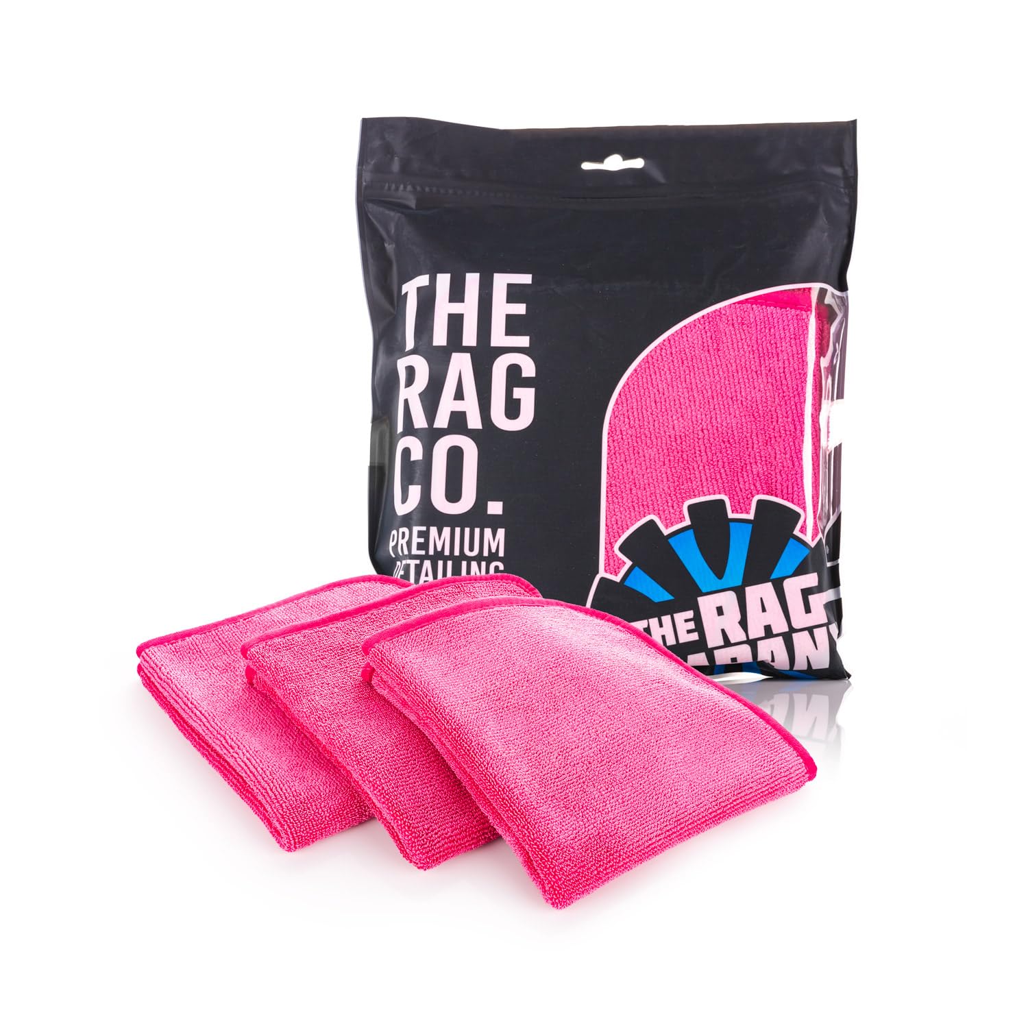 Photo 1 of The Rag Company - Premium FTW Microfiber Cleaning Towels for Glass, Windows, Mirrors, Polished Surfaces - Streak-Free, Scratchless, 16" x16”, Pink, 3-Pack