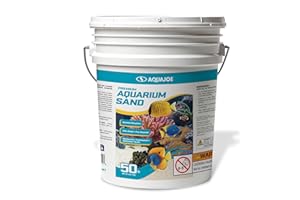 Aqua Joe AQASND50-BKT Premium Aquarium Sand for Freshwater and Saltwater Tanks, 50 lb. Bucket, Boosts Filter Life and Filtration Process, Kiln-Dried + Pre-Washed Fine Sand