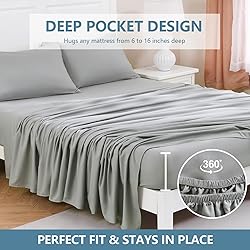 MEISHANG Twin Size Sheet Set, Soft Breathable