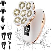Electric Razors for Women, 7D Electric Shaver for Women, 5 in 1 Lady Shavers, Wet/Dry Bikini Trimmer, Rechargeable Facial Hair Removal, Painless Face Razor for Arms Legs Armpit Pubic Area