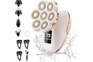 PSMICOR Electric Razors for Women, 7D Electric Shaver for Women, 5 in 1 Lady Shavers, Wet/Dry Bikini Trimmer, Rechargeable Facial Hair Removal, Painless Face Razor for Arms Legs Armpit Pubic Area