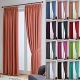 John Aird Blackout Curtains Pencil Pleat with Tie Backs Coral 46 x 54 in