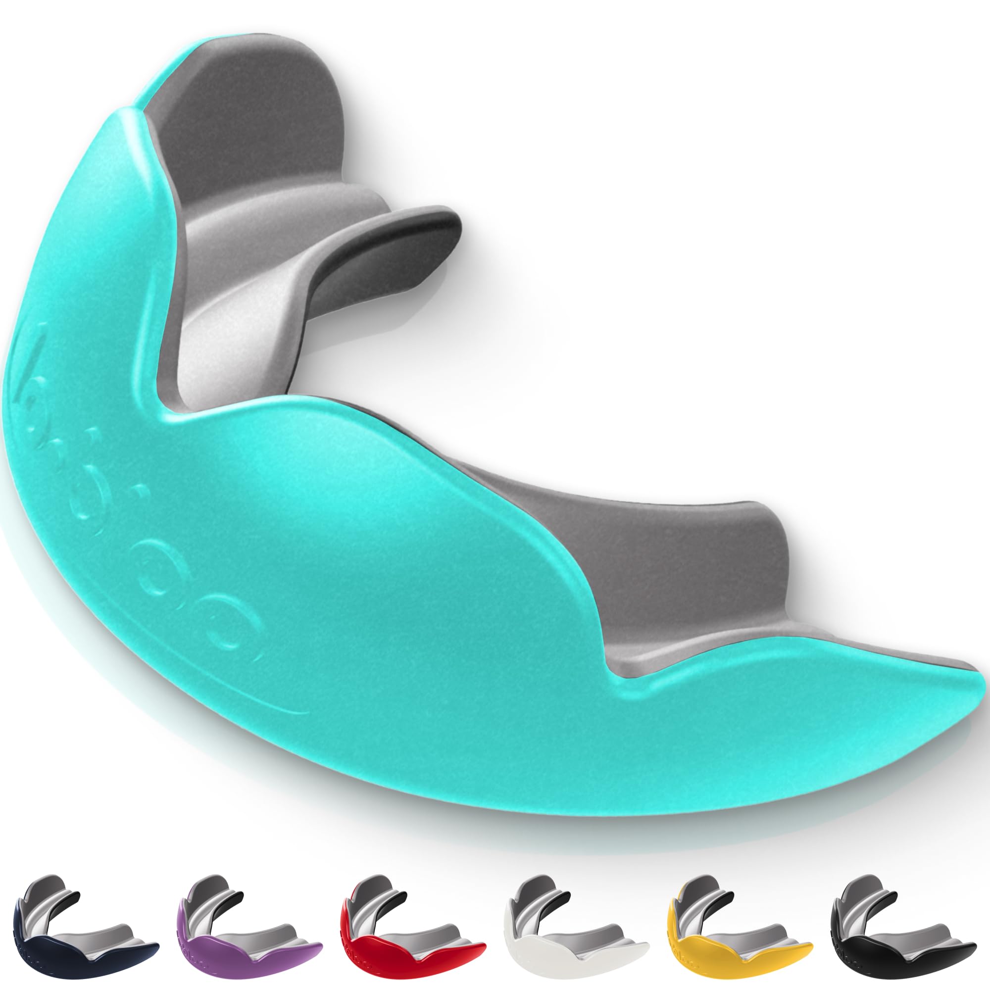 lobloo® PRO-FIT Sports Mouthguard – Ultra Slim 1mm | Dentist-Level Protection | Precision Vacuum-Fit | Oxygen Performance | MMA, Boxing, Football, Basketball. (Large +14yrs, Mint)