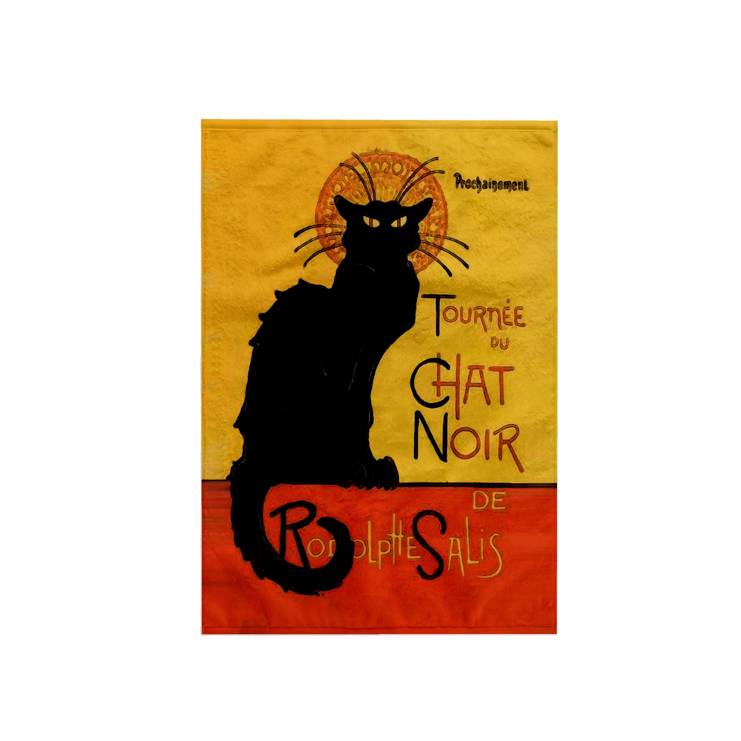 3dRose "Cats Le Chat Noir Towel, Polyester/Cotton, White, 15 x 22-Inch